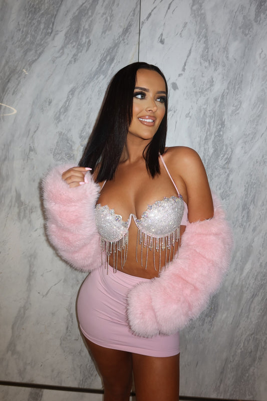 FAUX FUR SLEEVES (ready to ship size M-L)