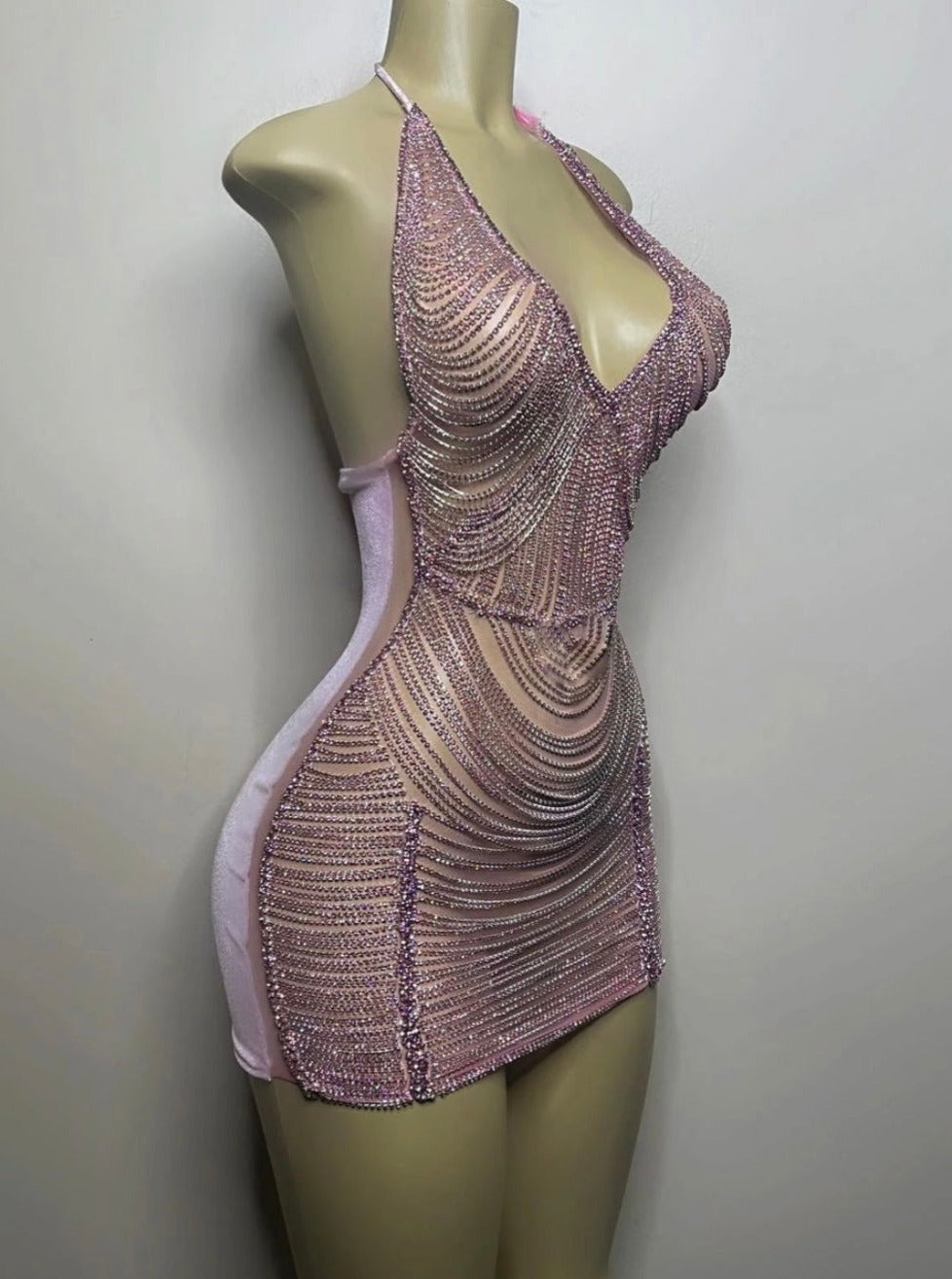 DIAMOND CHAIN MINI DRESS