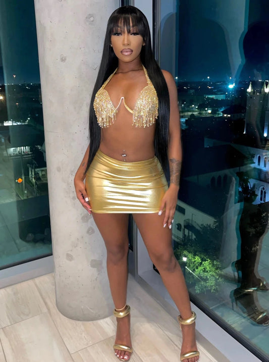 LAILA METALLIC SKIRT
