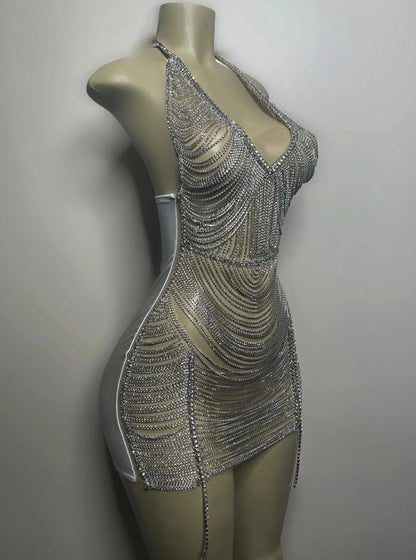 DIAMOND CHAIN MINI DRESS